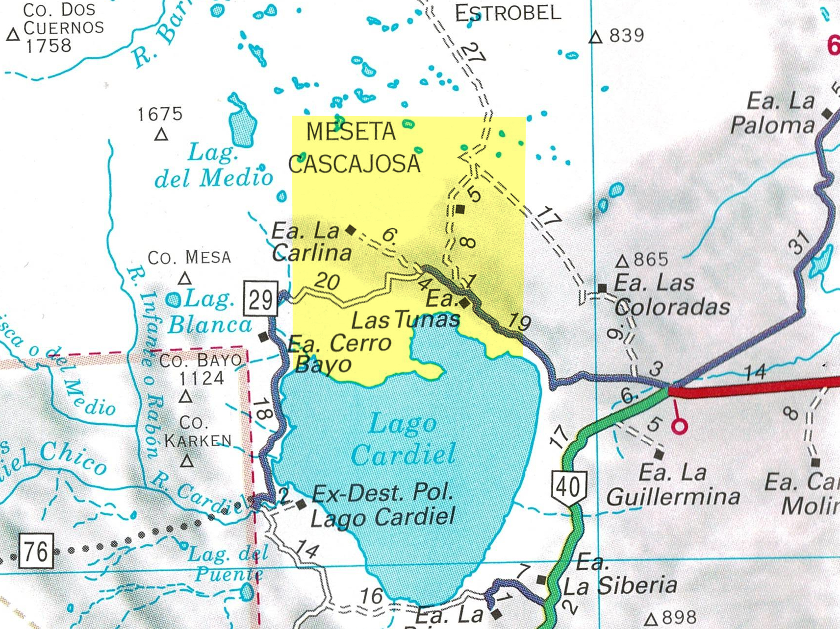 Las Tunas y La Carlina - Mapa Vial 1