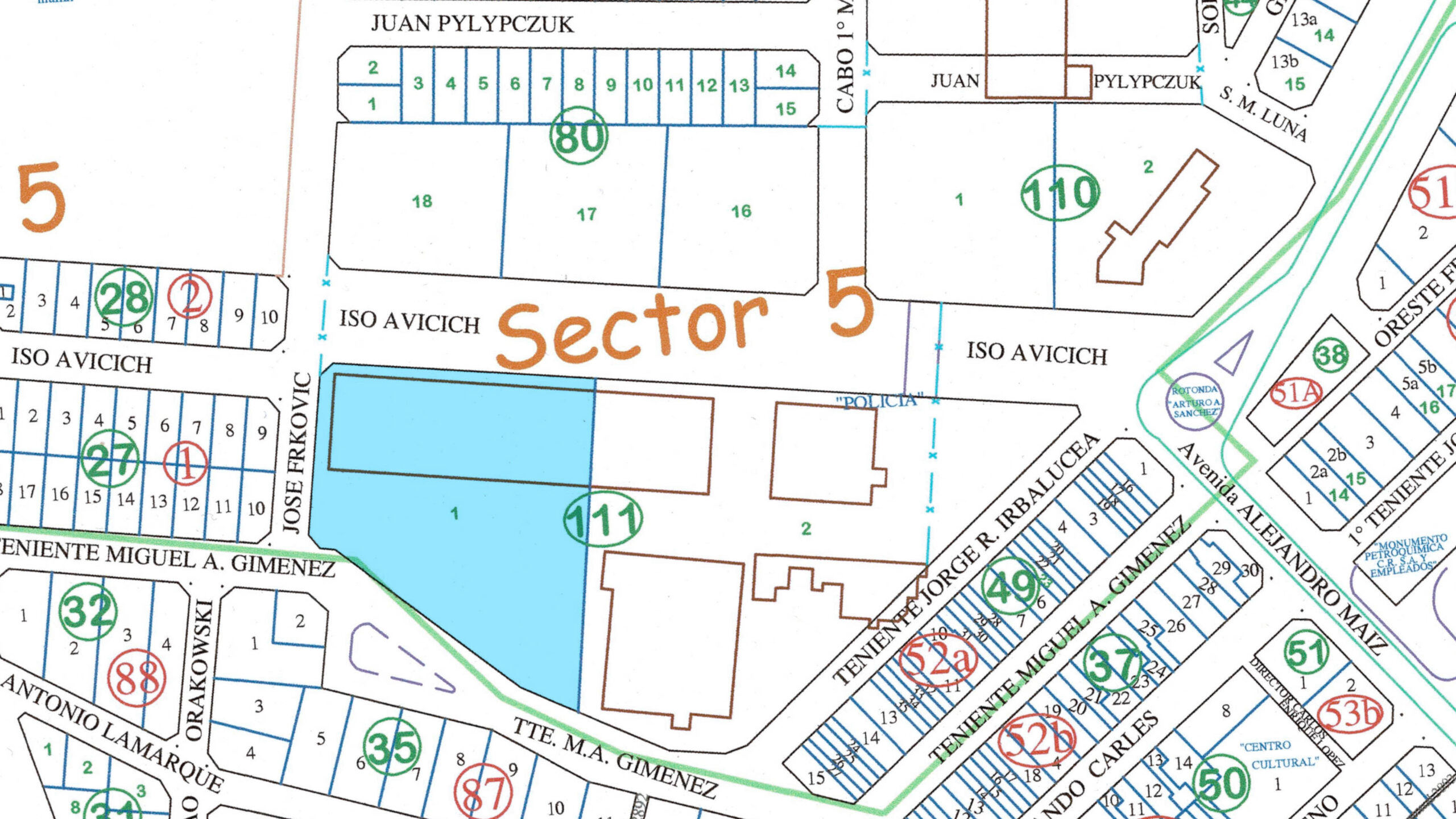 PCR - plano catastral mza 111 parcela 1