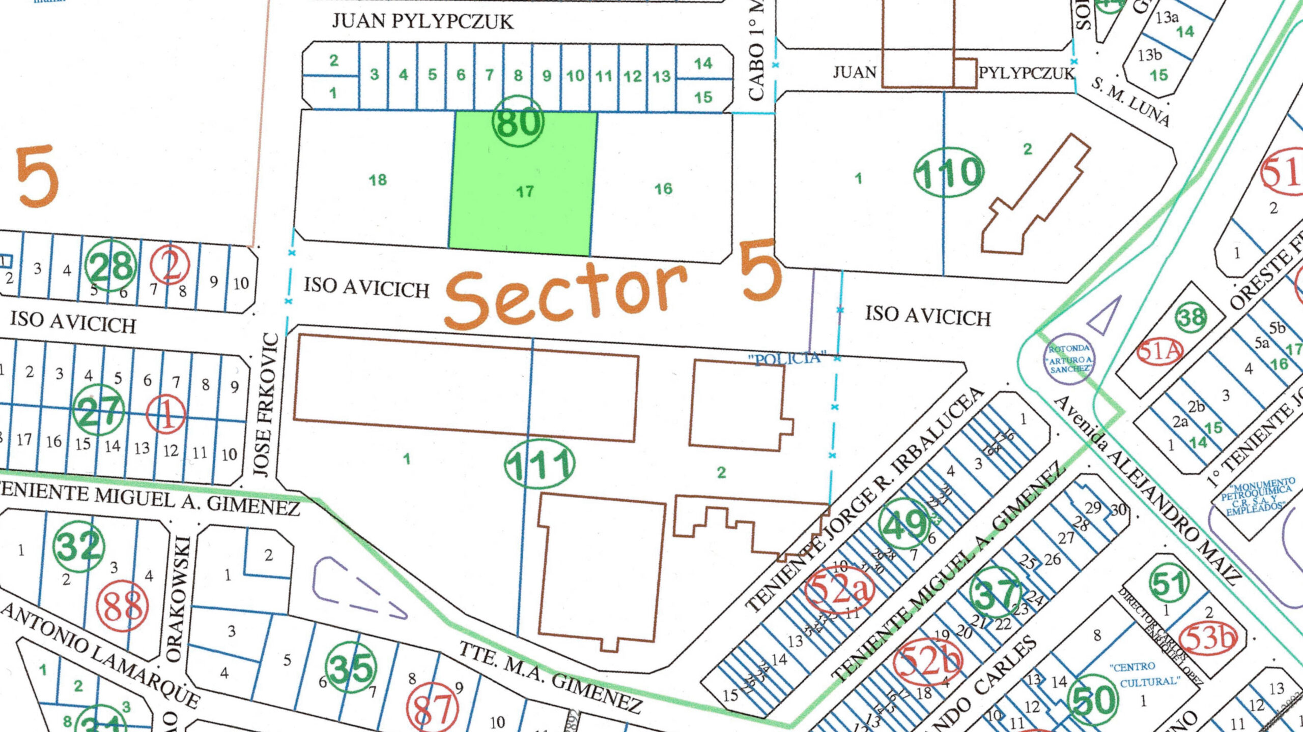 PCR - plano catastral mza 80 parcela 17