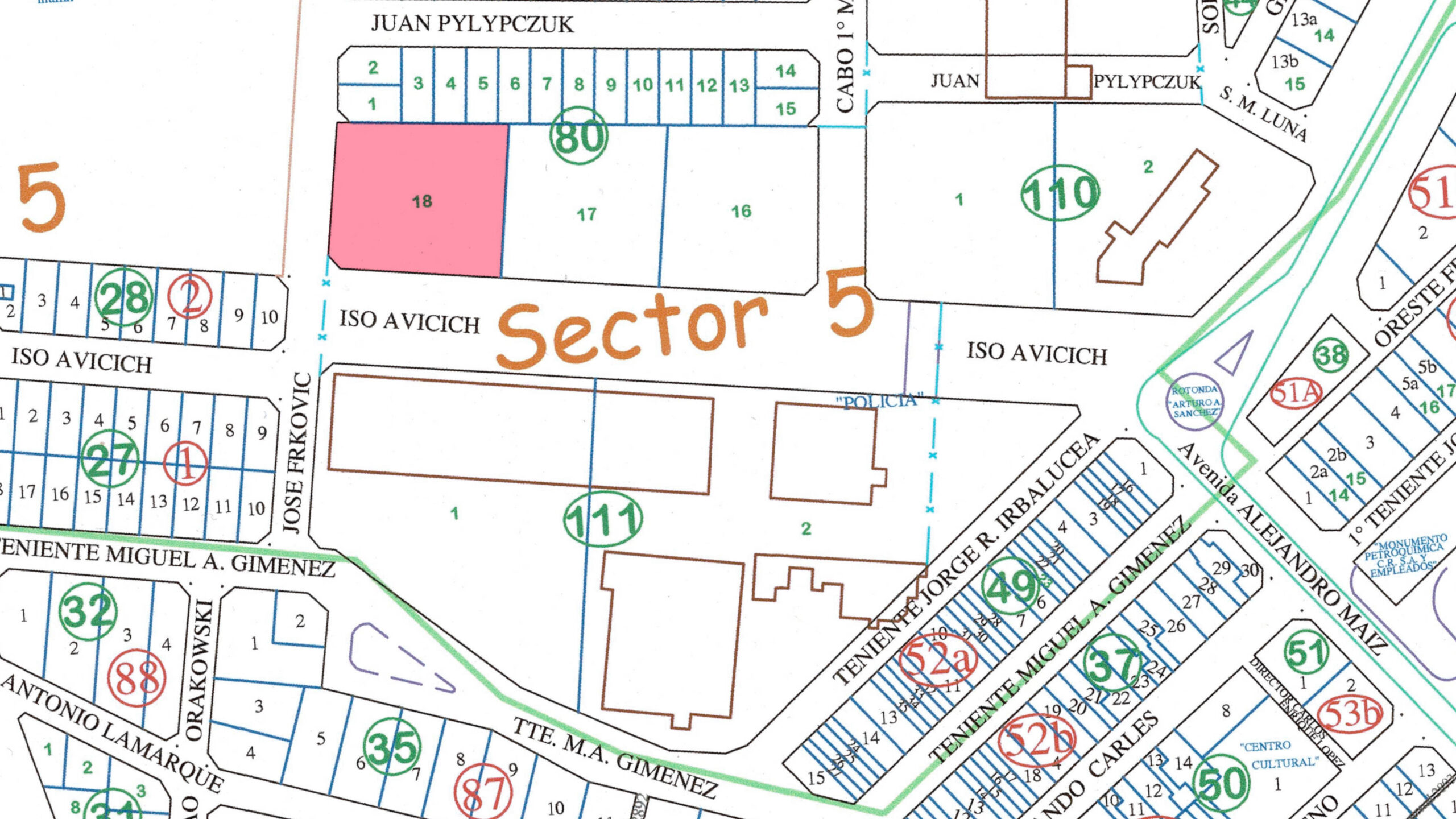 PCR - plano catastral mza 80 parcela 18